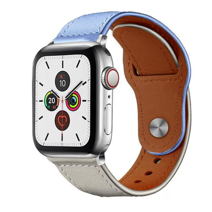 Bracelet de montre en cuir véritable à boucle rivetée xDfind, For Apple Watch 42 / 44 / 45 / 46 / 49mm, For Apple Watch 38 / 40 / 41 / S10 42mm