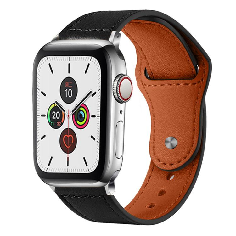Bracelet de montre en cuir véritable à boucle rivetée xDfind, For Apple Watch 42 / 44 / 45 / 46 / 49mm, For Apple Watch 38 / 40 / 41 / S10 42mm