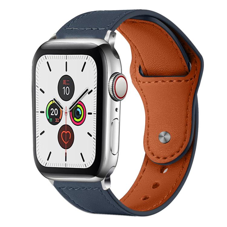 Bracelet de montre en cuir véritable à boucle rivetée xDfind, For Apple Watch 42 / 44 / 45 / 46 / 49mm, For Apple Watch 38 / 40 / 41 / S10 42mm