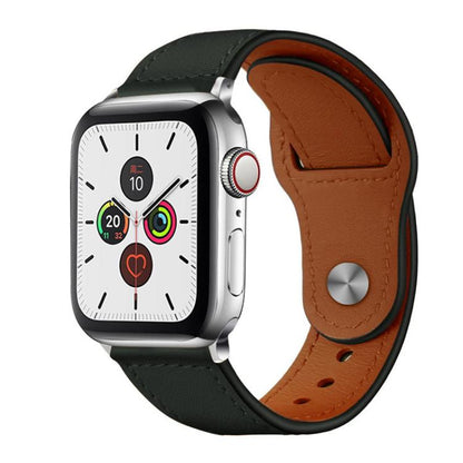 Bracelet de montre en cuir véritable à boucle rivetée xDfind, For Apple Watch 42 / 44 / 45 / 46 / 49mm, For Apple Watch 38 / 40 / 41 / S10 42mm