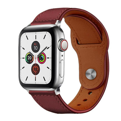 Bracelet de montre en cuir véritable à boucle rivetée xDfind, For Apple Watch 42 / 44 / 45 / 46 / 49mm, For Apple Watch 38 / 40 / 41 / S10 42mm