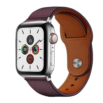 Bracelet de montre en cuir véritable à boucle rivetée xDfind, For Apple Watch 42 / 44 / 45 / 46 / 49mm, For Apple Watch 38 / 40 / 41 / S10 42mm
