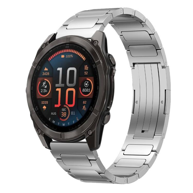 Bracelet de montre en acier inoxydable à boucle en forme de I xDfind, For Garmin Fenix 8/7X/6X/5X 26mm