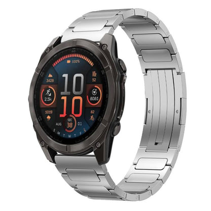 Bracelet de montre en acier inoxydable à boucle en forme de I xDfind, For Garmin Fenix 8/7X/6X/5X 26mm