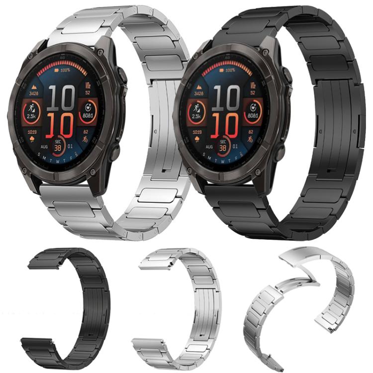 Bracelet de montre en acier inoxydable à boucle en forme de I xDfind, For Garmin Fenix 8/7X/6X/5X 26mm
