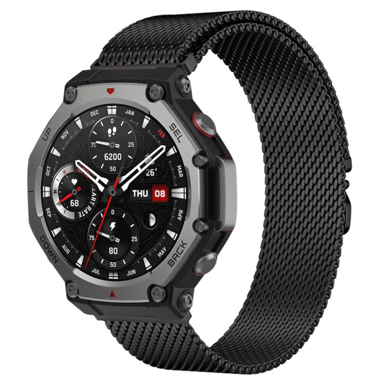 Bracelet de montre xDfind en acier inoxydable avec boucle parachute milanaise, For Amazfit T-Rex 3