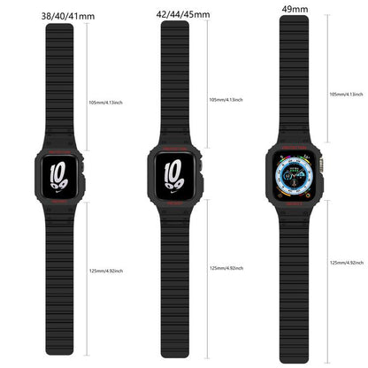 Bracelet de montre magnétique en silicone xDfind avec étui intégré, For Apple Watch 42 / 44 / 45mm, For Apple Watch Series 10 / 11 46mm, For Apple Watch Series 10 / 11 42mm, For Apple Watch Ultra 3 / 2 / 1 49mm, For Apple Watch 38 / 41mm