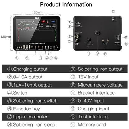 TBK D7 Multifunctional Curve Waveform Meter with Electric Soldering Iron Function