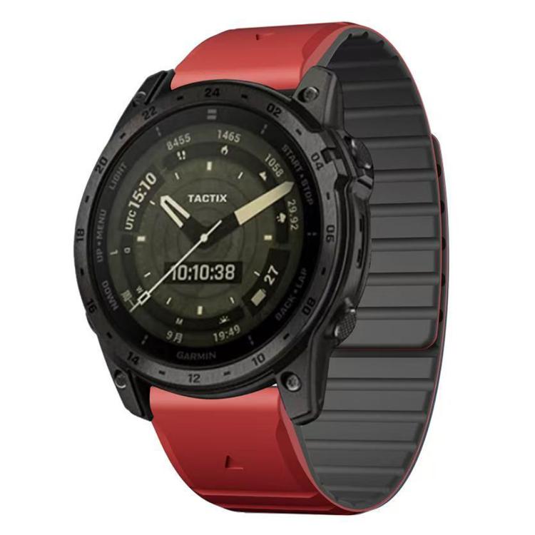 Bracelet de montre magnétique en silicone bicolore xDfind, For Garmin 26mm, For Garmin 22mm
