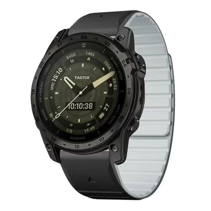 Bracelet de montre magnétique en silicone bicolore xDfind, For Garmin 26mm, For Garmin 22mm