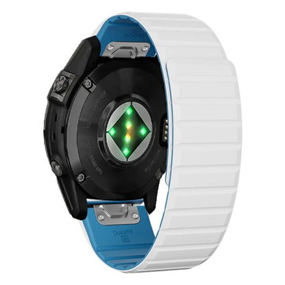 Bracelet de montre magnétique en silicone bicolore xDfind, For Garmin 26mm, For Garmin 22mm