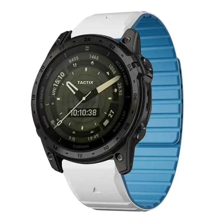 Bracelet de montre magnétique en silicone bicolore xDfind, For Garmin 26mm, For Garmin 22mm