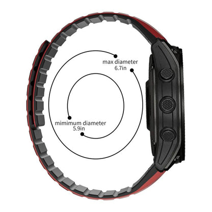 Bracelet de montre magnétique en silicone bicolore xDfind, For Garmin 26mm, For Garmin 22mm