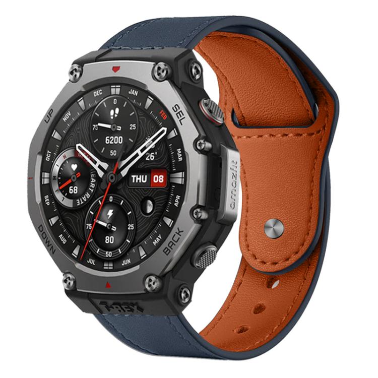 Bracelet de montre en cuir véritable à boucle rivetée xDfind, For Amazfit T-Rex 3