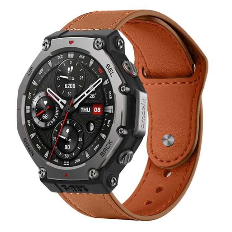 Bracelet de montre en cuir véritable à boucle rivetée xDfind, For Amazfit T-Rex 3