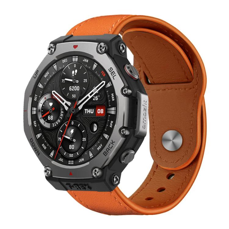 Bracelet de montre en cuir véritable à boucle rivetée xDfind, For Amazfit T-Rex 3