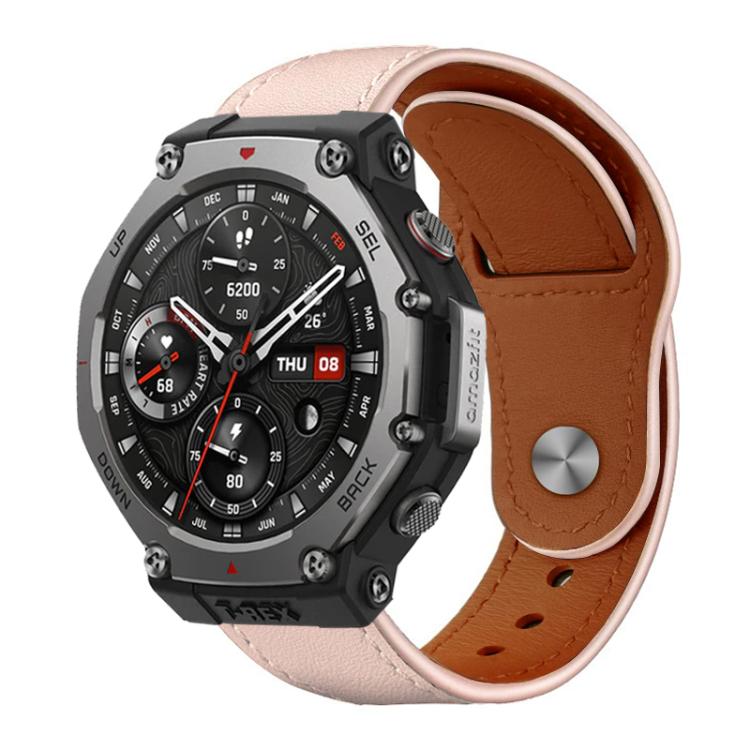Bracelet de montre en cuir véritable à boucle rivetée xDfind, For Amazfit T-Rex 3