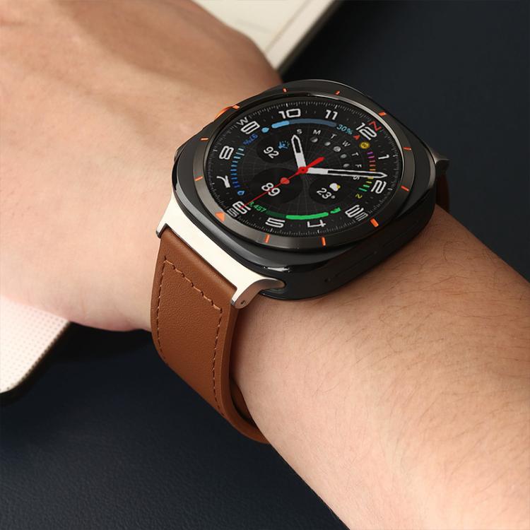 Bracelet de montre en cuir véritable à boucle rivetée xDfind, For Garmin Fenix 8/7X/6X/5X 26mm