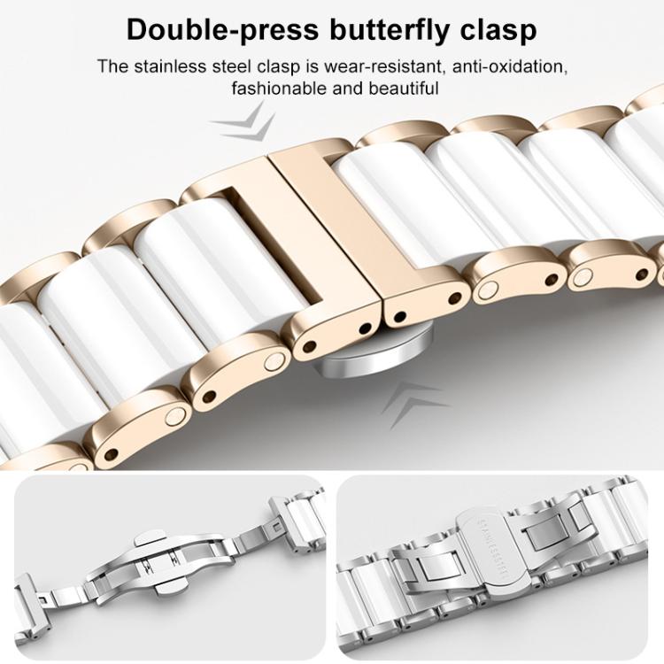 Bracelet de montre en céramique et acier inoxydable xDfind, For Huawei Watch GT 6 41mm / GT 5 Pro 42mm