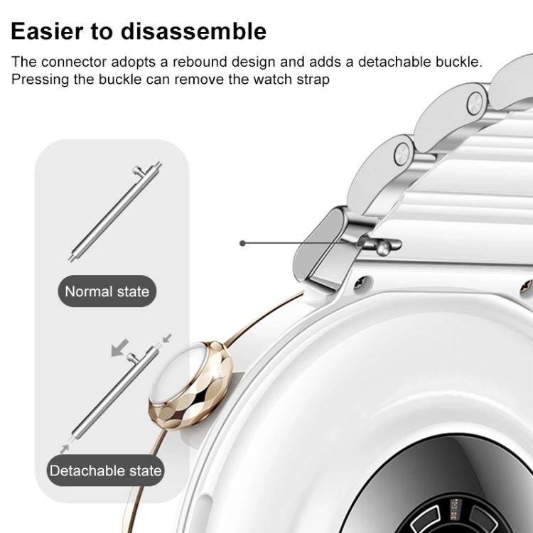 Bracelet de montre en céramique et acier inoxydable xDfind, For Huawei Watch GT 6 41mm / GT 5 Pro 42mm