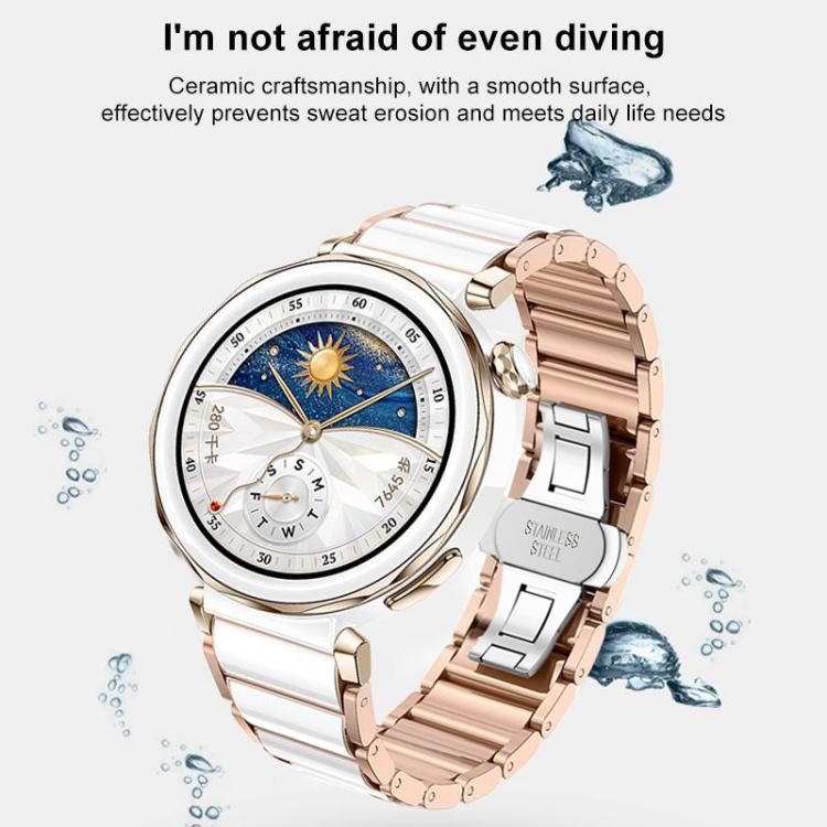 Bracelet de montre en céramique et acier inoxydable xDfind, For Huawei Watch GT 6 41mm / GT 5 Pro 42mm