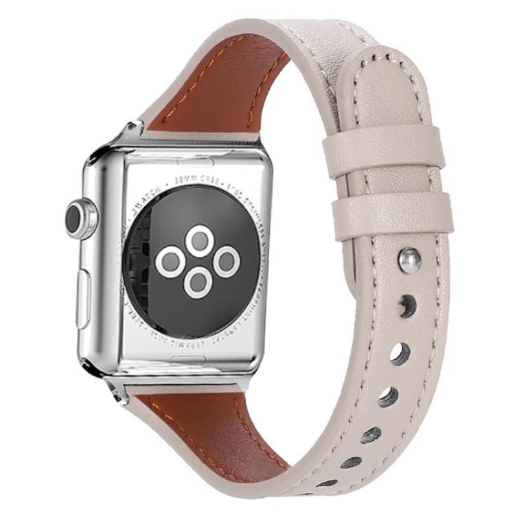 Bracelet de montre xDfind en cuir véritable à double anneau et rivet simple, For Apple Watch 42 / 44 / 45 / 46 / 49mm, For Apple Watch 38 / 40 / 41 / S10 42mm