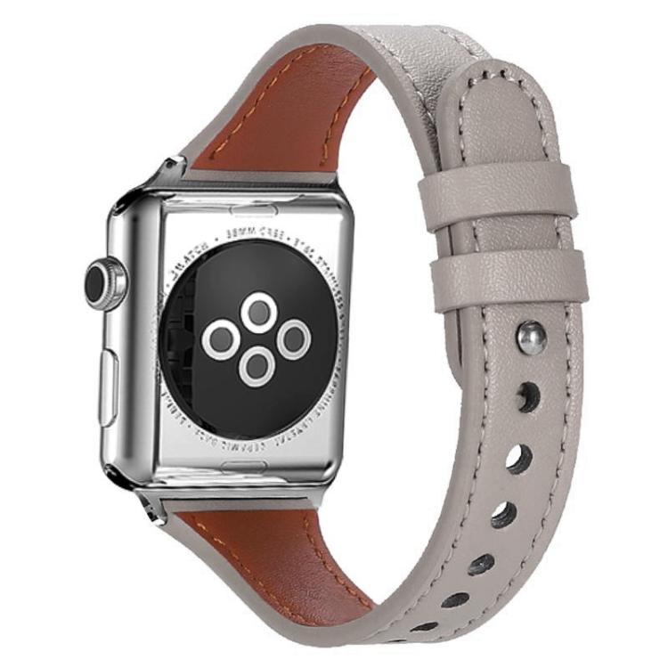 Bracelet de montre xDfind en cuir véritable à double anneau et rivet simple, For Apple Watch 42 / 44 / 45 / 46 / 49mm, For Apple Watch 38 / 40 / 41 / S10 42mm