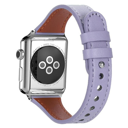Bracelet de montre xDfind en cuir véritable à double anneau et rivet simple, For Apple Watch 42 / 44 / 45 / 46 / 49mm, For Apple Watch 38 / 40 / 41 / S10 42mm