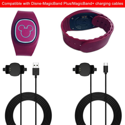 Câble de chargement pour bracelet connecté Disney MagicBand+ xDfind, longueur : 1 m, Type-C / USB-C Interface, USB-A Interface