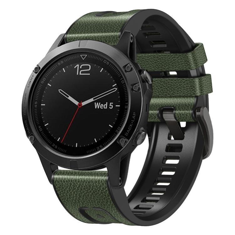 Bracelet de montre xDfind en similicuir et silicone à dégagement rapide, For Garmin 26mm, For Garmin 22mm