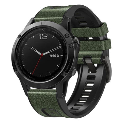 Bracelet de montre xDfind en similicuir et silicone à dégagement rapide, For Garmin 26mm, For Garmin 22mm