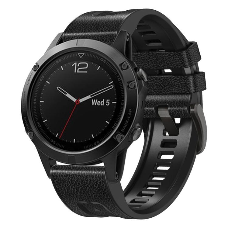 Bracelet de montre xDfind en similicuir et silicone à dégagement rapide, For Garmin 26mm, For Garmin 22mm