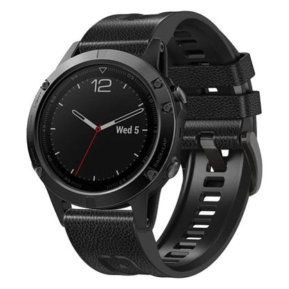 Bracelet de montre xDfind en similicuir et silicone à dégagement rapide, For Garmin 26mm, For Garmin 22mm