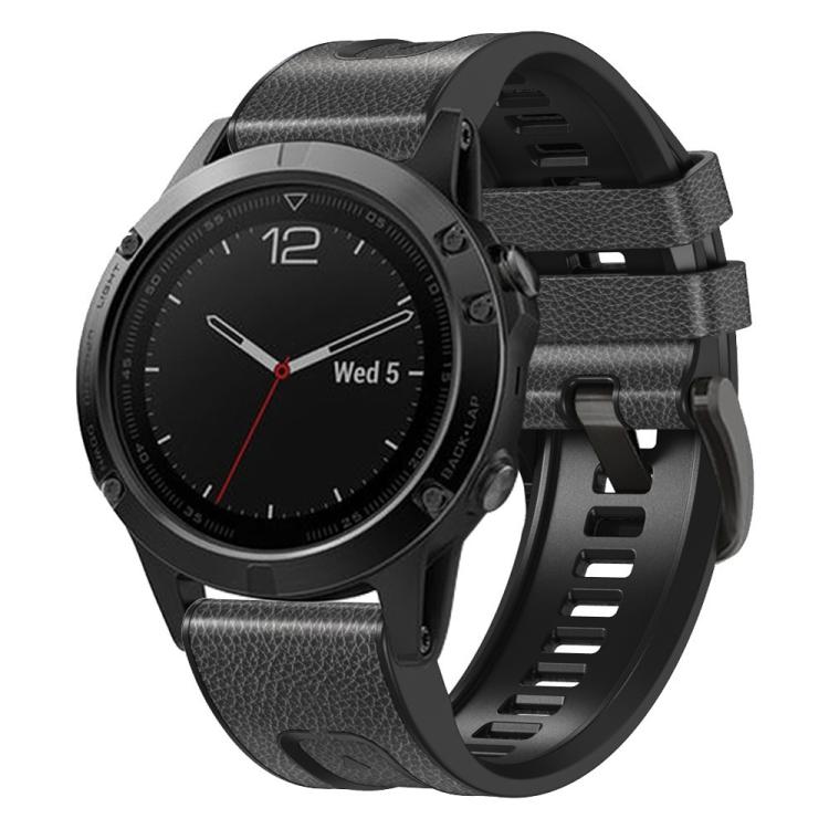 Bracelet de montre xDfind en similicuir et silicone à dégagement rapide, For Garmin 26mm, For Garmin 22mm