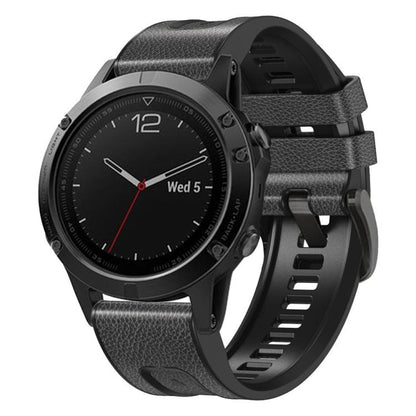 Bracelet de montre xDfind en similicuir et silicone à dégagement rapide, For Garmin 26mm, For Garmin 22mm
