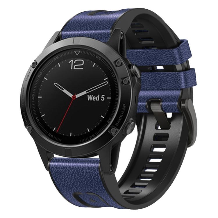 Bracelet de montre xDfind en similicuir et silicone à dégagement rapide, For Garmin 26mm, For Garmin 22mm