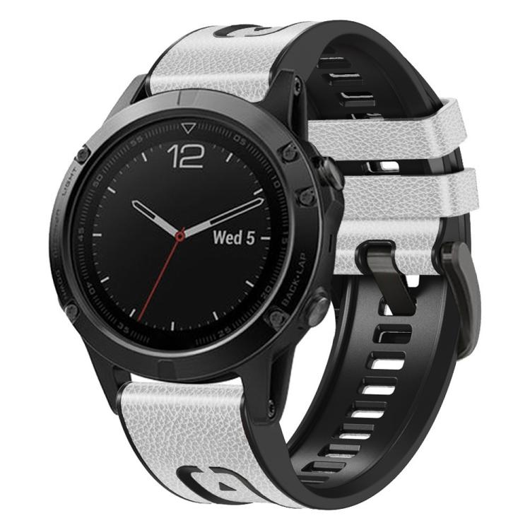 Bracelet de montre xDfind en similicuir et silicone à dégagement rapide, For Garmin 26mm, For Garmin 22mm