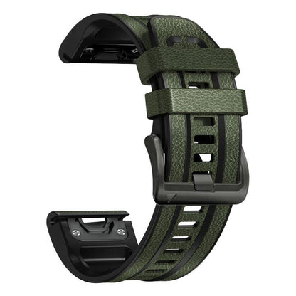 Bracelet de montre xDfind en similicuir et silicone à dégagement rapide, For Garmin 26mm, For Garmin 22mm
