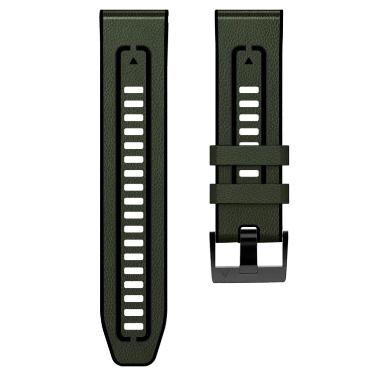 Bracelet de montre xDfind en similicuir et silicone à dégagement rapide, For Garmin 26mm, For Garmin 22mm