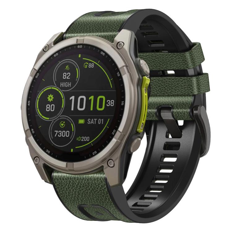 Bracelet de montre xDfind en similicuir et silicone à dégagement rapide, For Garmin 26mm, For Garmin 22mm