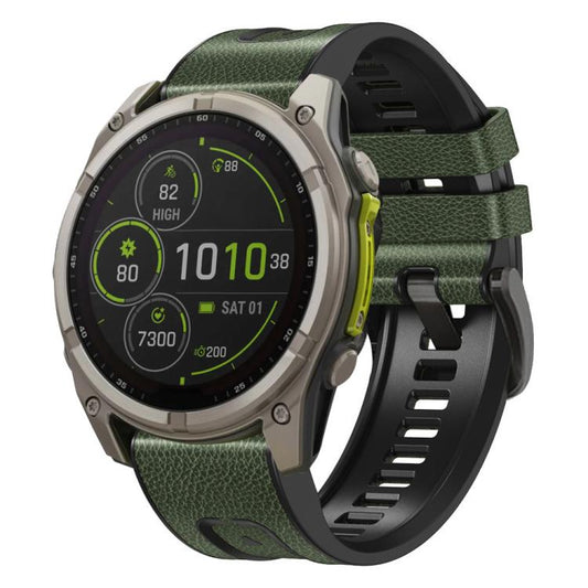 Bracelet de montre xDfind en similicuir et silicone à dégagement rapide, For Garmin 26mm, For Garmin 22mm