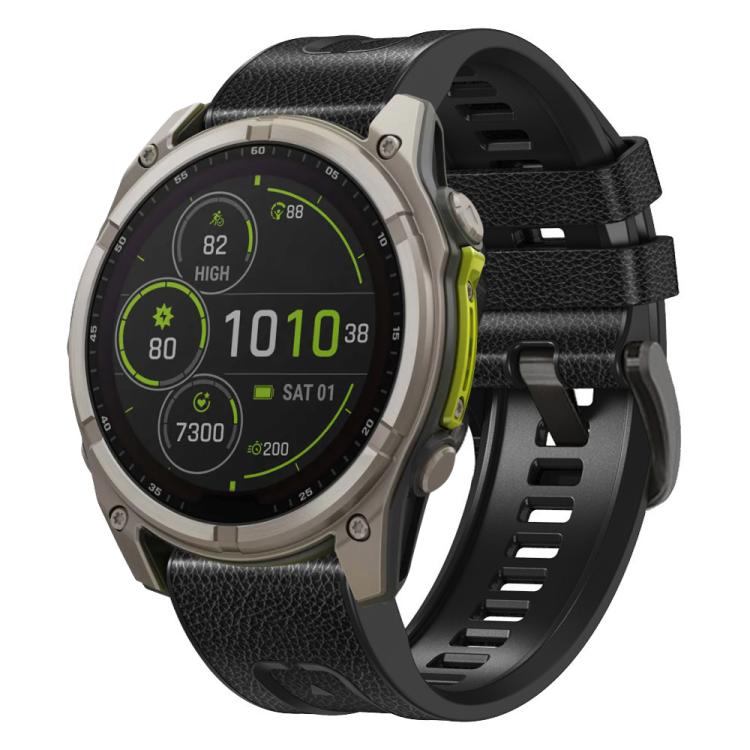 Bracelet de montre xDfind en similicuir et silicone à dégagement rapide, For Garmin 26mm, For Garmin 22mm