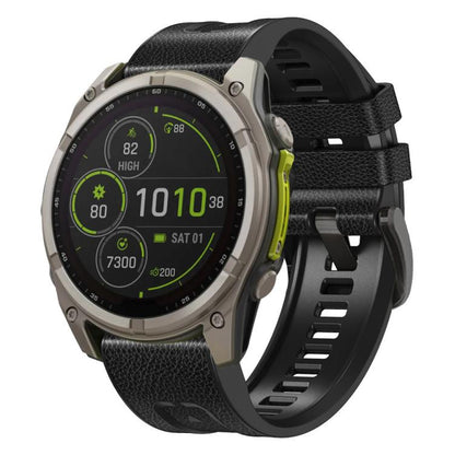 Bracelet de montre xDfind en similicuir et silicone à dégagement rapide, For Garmin 26mm, For Garmin 22mm