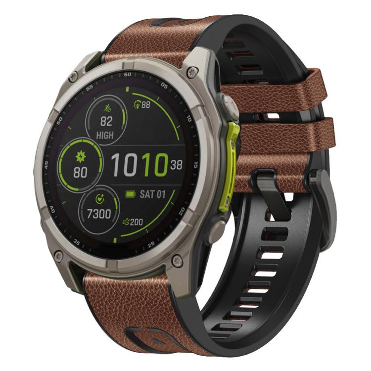 Bracelet de montre xDfind en similicuir et silicone à dégagement rapide, For Garmin 26mm, For Garmin 22mm
