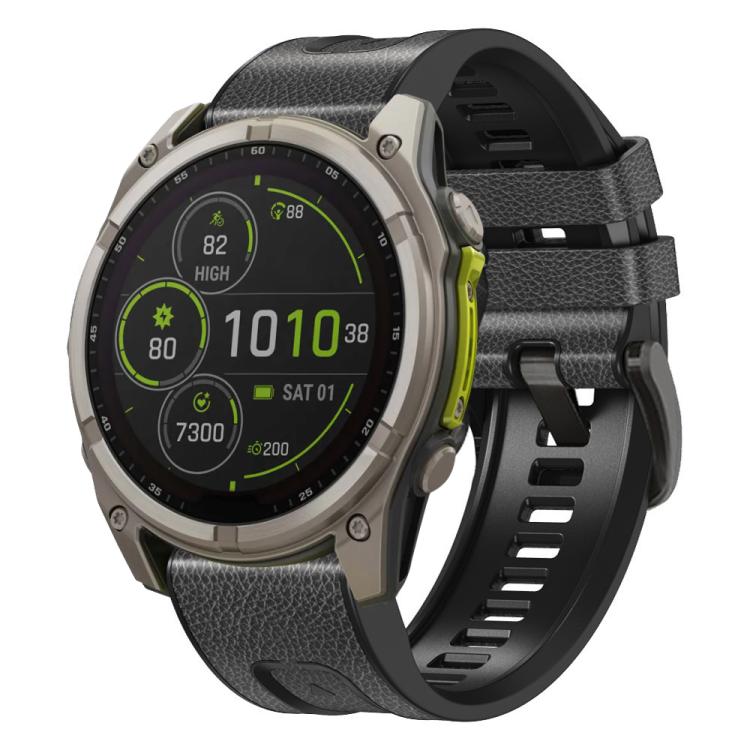 Bracelet de montre xDfind en similicuir et silicone à dégagement rapide, For Garmin 26mm, For Garmin 22mm