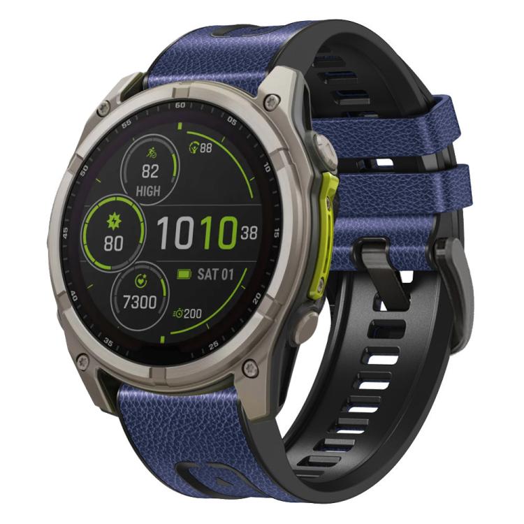 Bracelet de montre xDfind en similicuir et silicone à dégagement rapide, For Garmin 26mm, For Garmin 22mm
