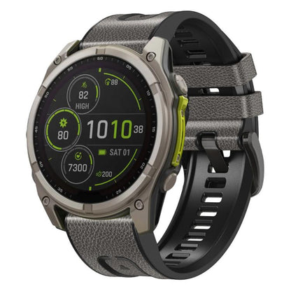 Bracelet de montre xDfind en similicuir et silicone à dégagement rapide, For Garmin 26mm, For Garmin 22mm