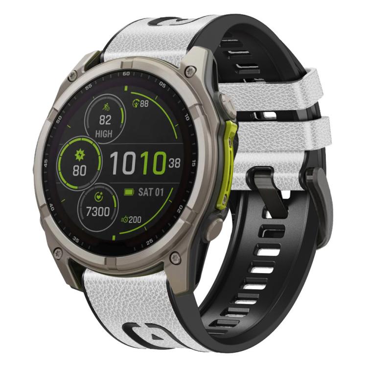 Bracelet de montre xDfind en similicuir et silicone à dégagement rapide, For Garmin 26mm, For Garmin 22mm