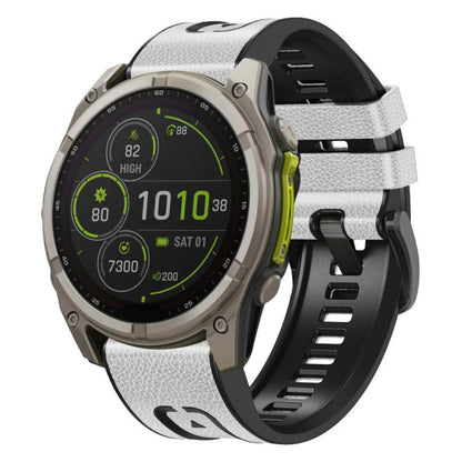 Bracelet de montre xDfind en similicuir et silicone à dégagement rapide, For Garmin 26mm, For Garmin 22mm