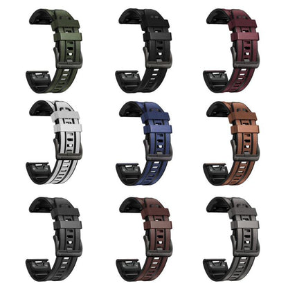 Bracelet de montre xDfind en similicuir et silicone à dégagement rapide, For Garmin 26mm, For Garmin 22mm